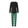 thumbnail image 4 of Christmas Family Pajamas Matching Set Long Sleeve Deer Print Top Plaid Pants Sleepwear, 4 of 10
