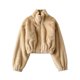 thumbnail image 4 of Abrigos de felpa para mujer, chaquetas cortas informales vintage de manga larga con cuello alto suelto, ropa de invierno mullida, abrigos de moda para mujer, 4 of 4