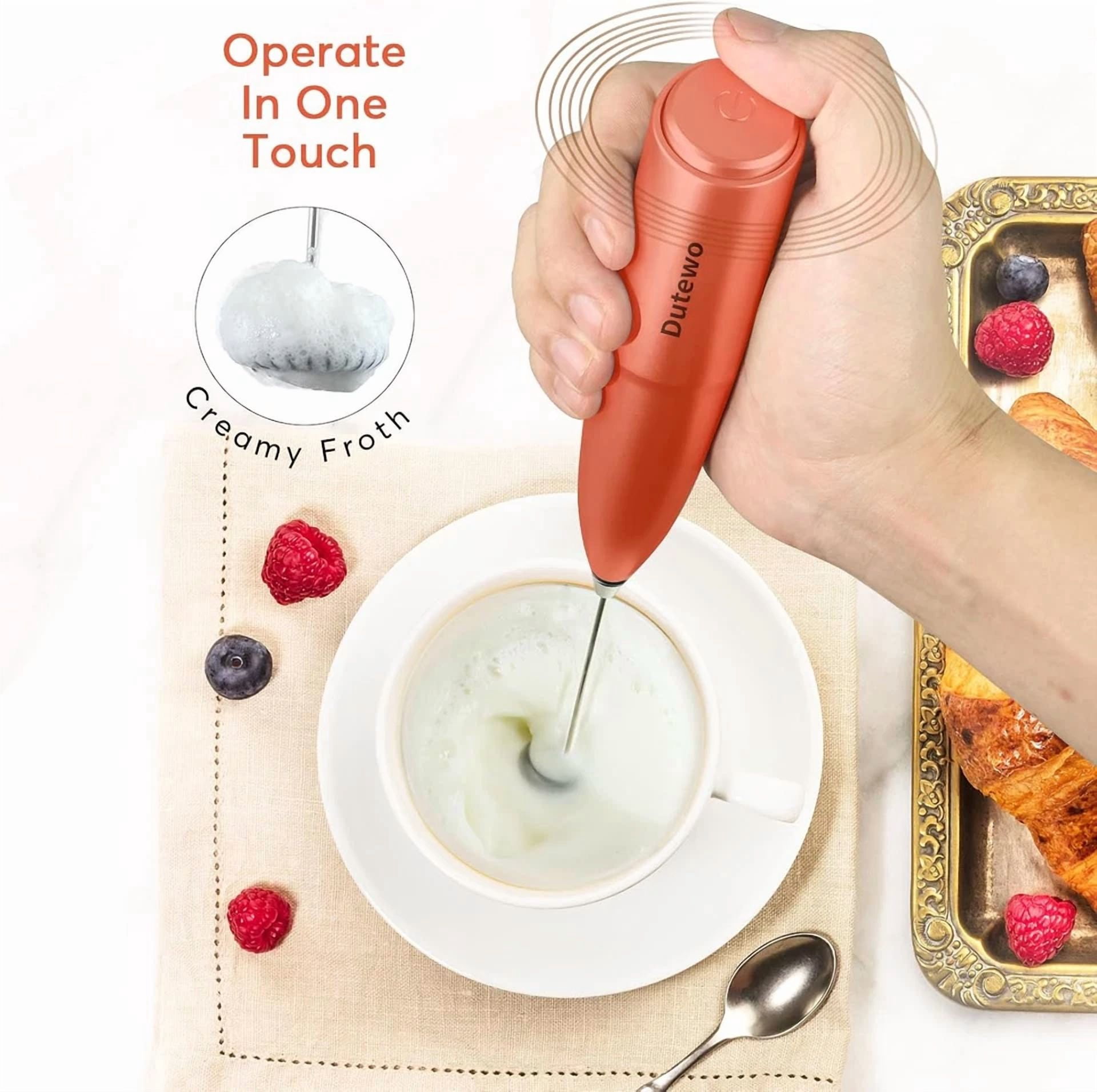 CRESTIN- Hand Mixer Milk Frother For Coffee - Dutewo Frother Handheld Foam Maker For Latt