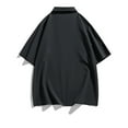 thumbnail image 4 of YLSDY Fashion Mens Casual Shirts Stylish Short Sleeve Button Up Lapel Blouse Top Solid Color Flowy Lightweight Outdoor Tee Shirt Black M, 4 of 6