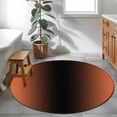 thumbnail image 4 of Orange Black Ombre Large Area Rugs for Bedroom Living Room, Soft Non Slip Carpet Bedside Rug, Modern Gradient Abstract Art Round Floor Cover Kitchen Accent Rug 3' for Dining Room/Office, 4 of 9