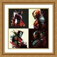 thumbnail image 2 of Maki 26x26 Gold Ornate Wood Framed With Double Matting Wall Art Titled - Iron Man I-Iv, 2 of 6