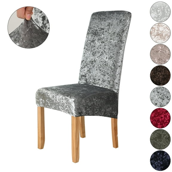 Rosnek Velvet Dining Chair Cover Spandex Elastic Chair Slipcover Dining Room Chair Case Large Chair Cover For Wedding Banquet Home