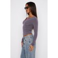 thumbnail image 3 of Womens V Neck Button Down Henley T Shirts Y2K Slim Fit Long Sleeve Crop Tops Basic Casual Going Out Tee Shirts, 3 of 5