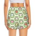thumbnail image 4 of Uemuo Cute Chubby Frog Pattern Women's Athletic Shorts High Waisted Running Shorts with Liner Pockets Gym Elastic Workout Shorts-Medium, 4 of 9