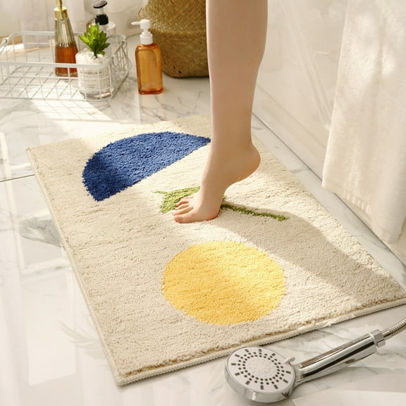 Oggfader Bath Mats for Bathroom Rug Non-Slip Bath Mat Soft Cozy Thick Bath Rugs For Bathroom Easier To Dry Rugs For Bathtubs Rain Showers And Under The Sink 24in x 16in