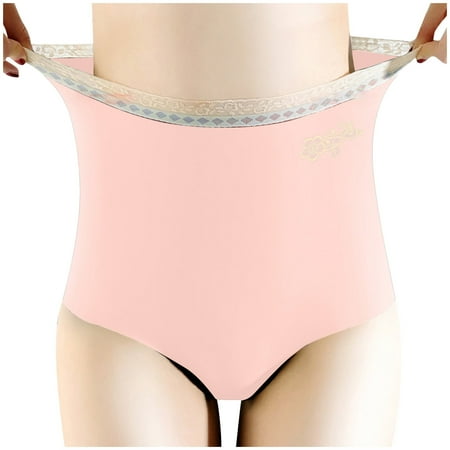 

Dadaria Womens Underwear High Waist Lace Underwear Panties Seamless Flower Print High-waist Lace Intimates Pink S Female