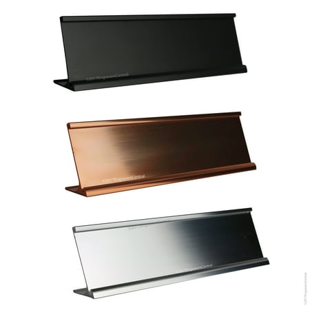 name desk plate tabletop office nameplates 2x8 holders fits included standard silver holder