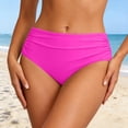 thumbnail image 1 of Solid Color High Waist Swim Bottoms With Ruching Detail Triangle Bikini Panties For Beach Pool Women Bathing Suit Bottoms Swimsuit Skirts for Women Womens plus Swimwear Bathing Shorts for Women Boy, 1 of 3