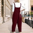 thumbnail image 4 of Weiqiqre Jumpsuits for Women Dressy Overalls Casual Summer Sleeveless Strap Loose Wide Leg Jumpsuits with Pockets, 4 of 9