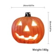 thumbnail image 3 of Halloween Pumpkin Decoration with Classic Carved Face and Hollowed Design, 1 Piece, Orange Plastic, for Front Porch Display, Jack O Lantern Decoration, 3 of 3