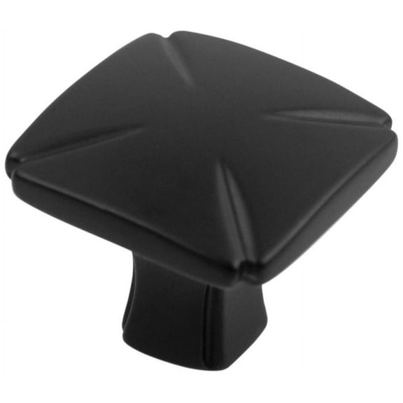 Hickory Hardware P3230-MB 1.1875 in. Square Bridges Collection Knob, Matte Black Finish