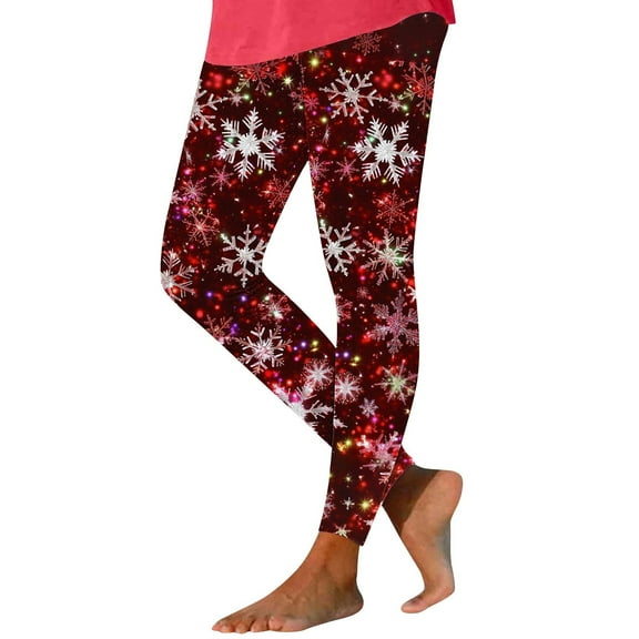 Funny Print Women's Christmas Leggings Cute High Waisted Stretchy Yoga Pants Soft Comfortable Tights