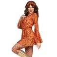 thumbnail image 3 of Leg Avenue Women's Disco Doll Halloween Costume, Orange, Large, 3 of 5
