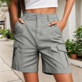 thumbnail image 2 of felwors Womens Cargo Shorts Bermuda Work Shorts with Pockets Knee Length Summer Casual Light Gray for Size XXXXL, 2 of 5