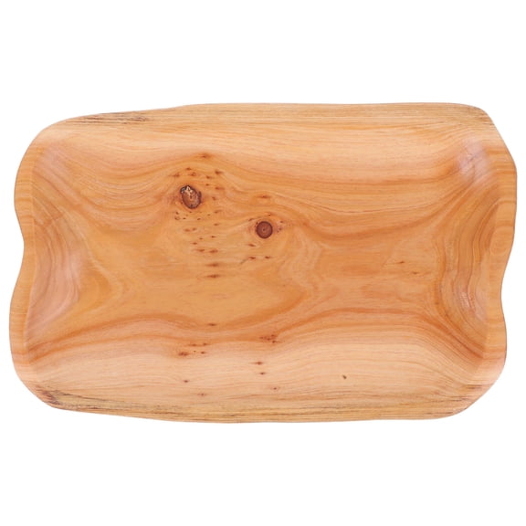 WRITWAA Natural Wood Serving Tray for Food and Snacks with Rustic Design