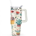 thumbnail image 2 of Cactus 40 Oz Tumbler with Handle Lid and Straw, Stainless Steel Double Walled Vacuum Insulated Cup, Cute Anniversary Wedding Birthday Gifts Tumbler for Women Men Friends Outdoor Indoor, 2 of 7