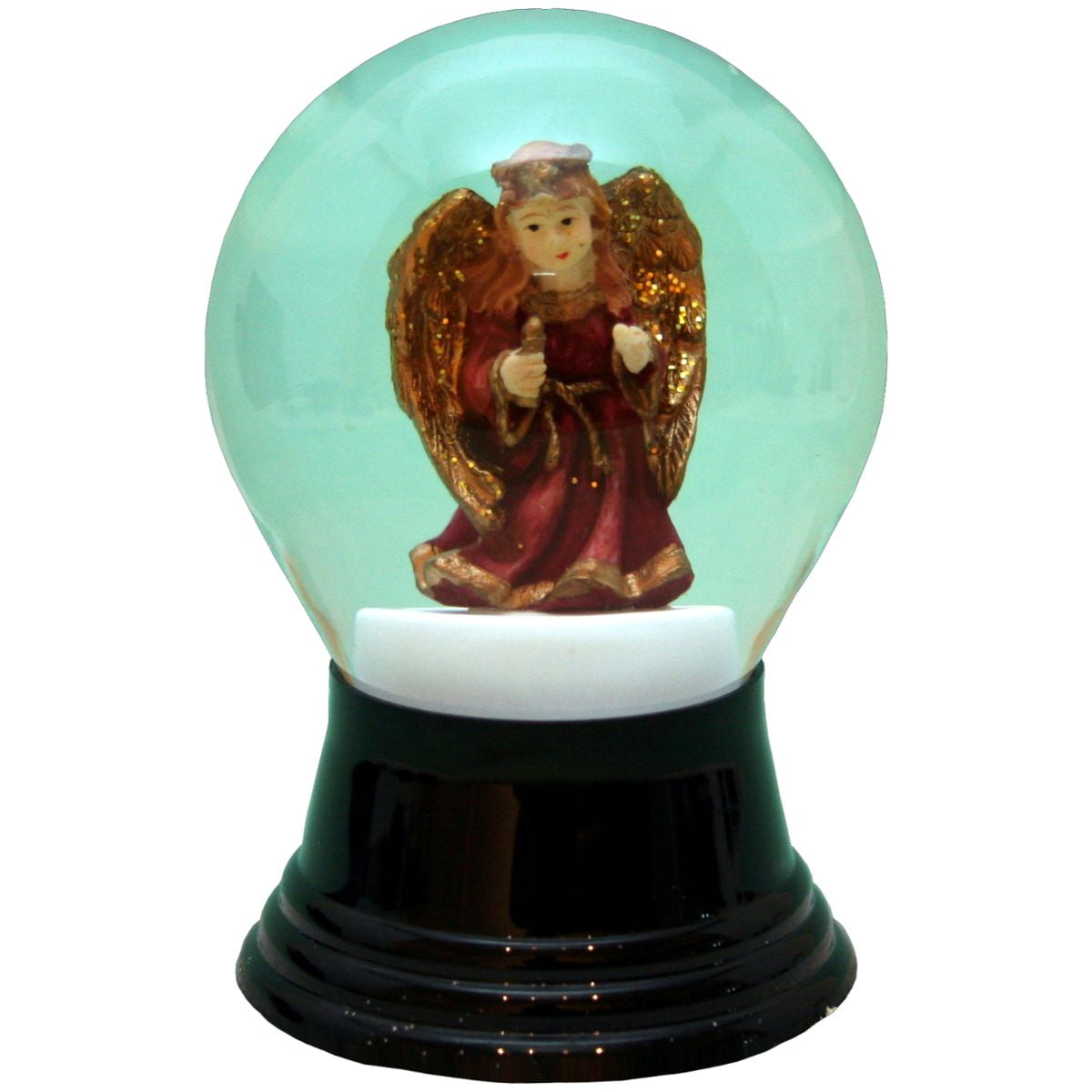 5" Black and Brown Perzy Snow Globe Medium Angel Decoration Walmart