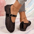thumbnail image 5 of Shallow Cut Lace Trim Women's Casual & Dress Shoes Comfortable Plus Size Office Work Daily Wear Spring Summer Black 7.5, 5 of 8