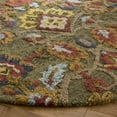 thumbnail image 3 of SAFAVIEH Blossom Lennon Floral Wool Area Rug, Green/Multi, 4' x 4' Round, 3 of 5
