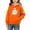 thumbnail image 2 of BaoFuBaoMei Lightweight Hoodie Boys Girls Halloween Ghost Long Cuffed Sleeve Sweatshirt Tops with Pockets Fleece Lined Loose Hooded Fall Clothing for Daily Wear School Party Classroom Celebration, 2 of 8