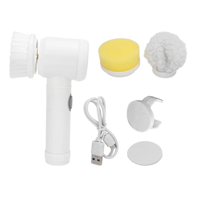 Electric Spin Scrubber DC5V Cordless Cleaning Brush Set with 3 Brush Heads for Bathroom Kitchen