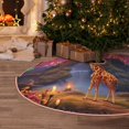 thumbnail image 5 of Xecao Lantern Giraffes Magical Forest Pattern Christmas Tree Skirt Round Xmas Tree Mat Base Cover for Holiday Home Decorations-30", 5 of 6
