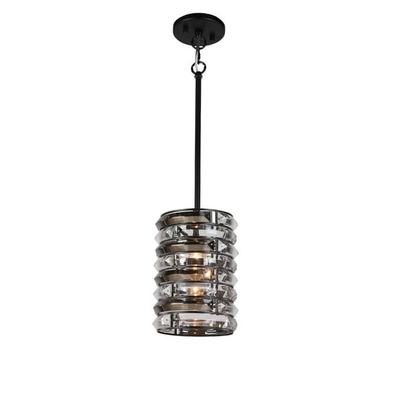 Woodbridge Lighting Lana Horizontal Crystals Metal Mini-Pendant in Black