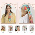 thumbnail image 6 of Head Scarf for Women,27.5 Inches Pioneer Colorful Flowers Square Like Head Scarf for Women,Silk Bandana Hair Wrap Neck Scarf for Women's, 6 of 6