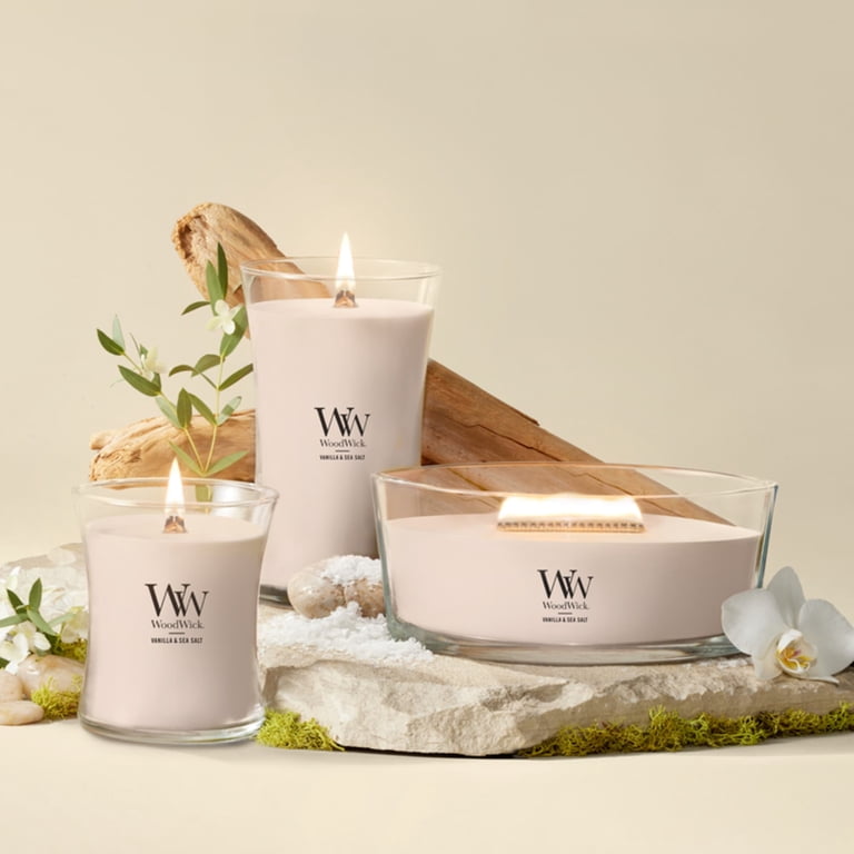 WoodWick Ellipse Scented Candle, Vanilla & Sea Salt Scent