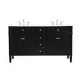 thumbnail image 3 of Elegant Decor Park Avenue 60" Solid Wood & Metal Double Bathroom Vanity in Black, 3 of 8