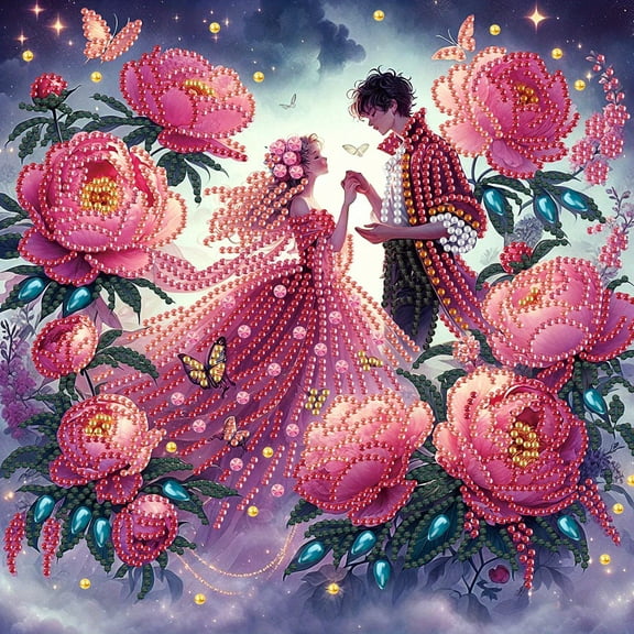 5D DIY diamond art painting kit, love couple special shape diamond canvas, namely can decompression relaxation and can be used for home wall decoration