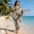 thumbnail image 6 of DISNIMO Tie Dye Print Women's Plus Size Kaftan Dress Swimsuit Coverup V-Neck Batwing Sleeve Caftan Dresses Lightweight Loose Swimwear Coverups for Party Pool Beach, 6 of 7