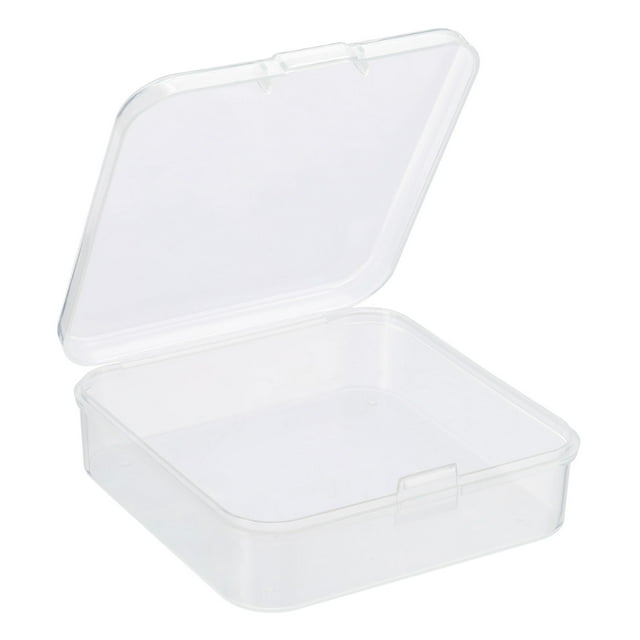 Unique Bargains 65x20mm Plastic Square Clear Storage Container Box with Lid, 6 Pack