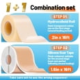 thumbnail image 4 of Hydrocolloid sheeting for wound care, hydrocolloid dressing (2 inches x 16 feet) & scar sheet (2 inches x 16 feet) first aid kit, ultra-absorbent medical-grade hydrocolloid tape self-adhesive for bur, 4 of 4