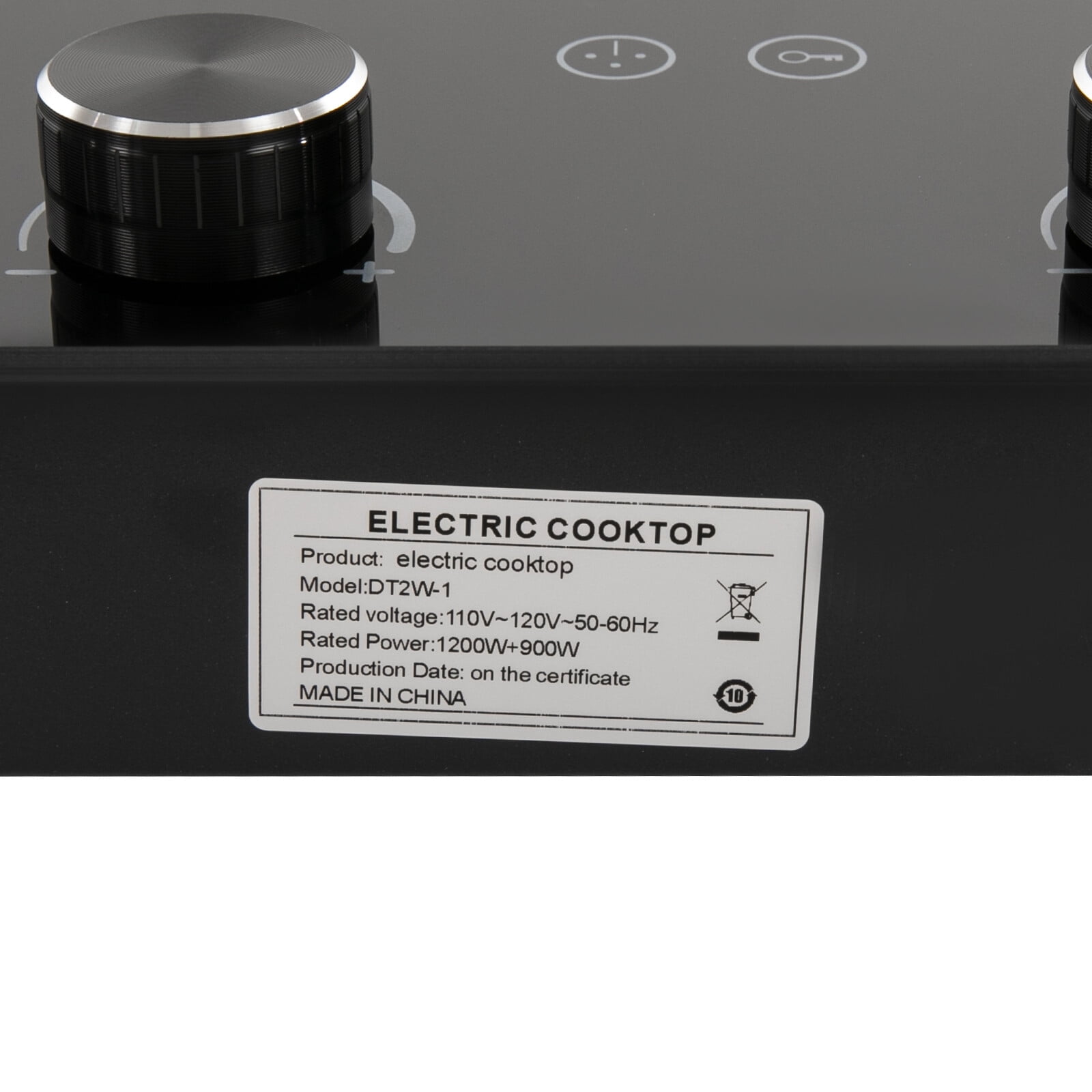 2 Burner Electric Cooktop 110V 3000W Plug-in Electric Ceramic Stove Top, LED Display Countertop Radiant Cooktop with 10 Power Levels, Touch & Knob Control, Safety Lock, Automatic Shutdown