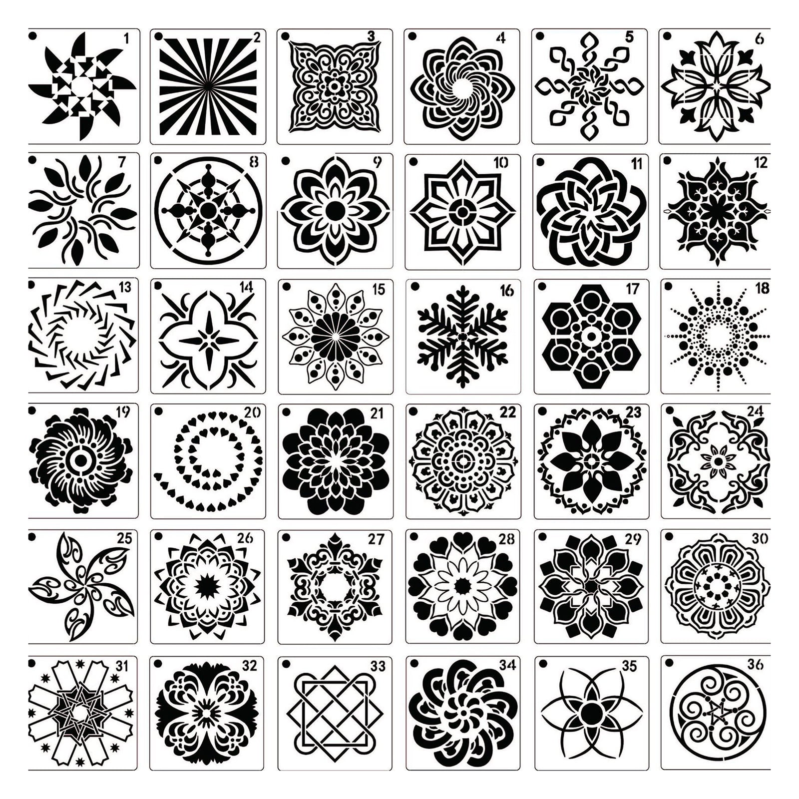 32/36/38pcs Diy Mandala Dotting Painting Tools Stencil Painting