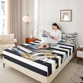 thumbnail image 4 of Homewish Valentine's Day 4pcs Bed Sheets for Female Men Adults,Pink Fashion High Heels King Sheets,Geometric Stripes Super Cozy Sheet Set,Breathable Home Decor, 4 of 7