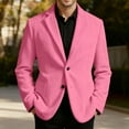 thumbnail image 2 of Fgnfyis Suit Jacket for Men Corduroy Solid Color Casual Jacket for Business Holiday Party and Formal Events with Classic Notch Lapel Jackets for Men Pink M, 2 of 4
