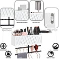 thumbnail image 4 of Rustic Wall Mounted Hair Dryer Holder - White Bathroom Hot Tool Organizer Caddy for Flat Iron, Curling Iron & Styling Accessories, 4 of 8