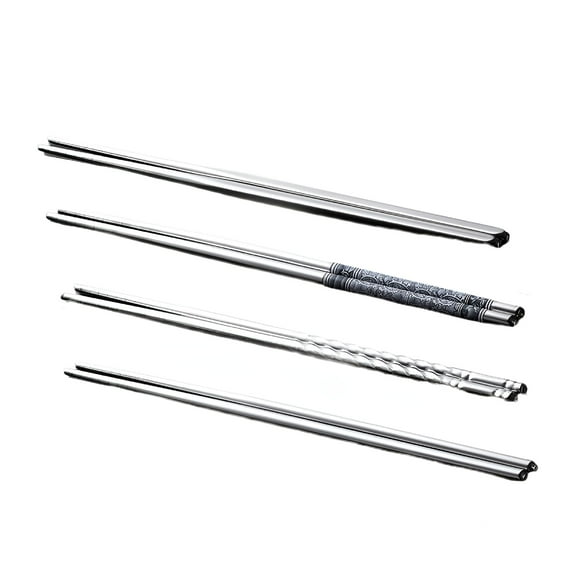 ACDANC 4 Pairs Reusable Chopsticks,Stainless Steel Metal Chop Sticks,Japanese Chinese Korean Chopstick Dishwasher Safe,8.6"