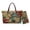 Brown - Hummingbird Hibiscus, variant on DISNIMO Hummingbird Hibiscus Print Handbag and Wallet Set of 2 Ladies Purse Wallet with Zipper Closure PU Leather Satchel Shoulder Purse