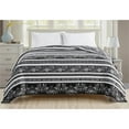 thumbnail image 2 of Plazatex Odelia Printed Luxurious Ultra Soft Lightweight Bed Blanket 90" x 90" Black & White, 2 of 5