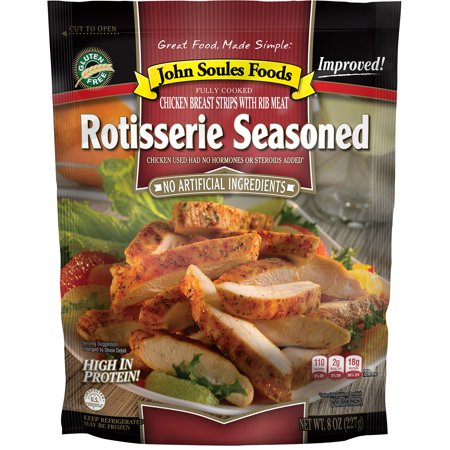 John Soules Foods Rotisserie Seasoned Chicken Strips 8oz Refrigerated