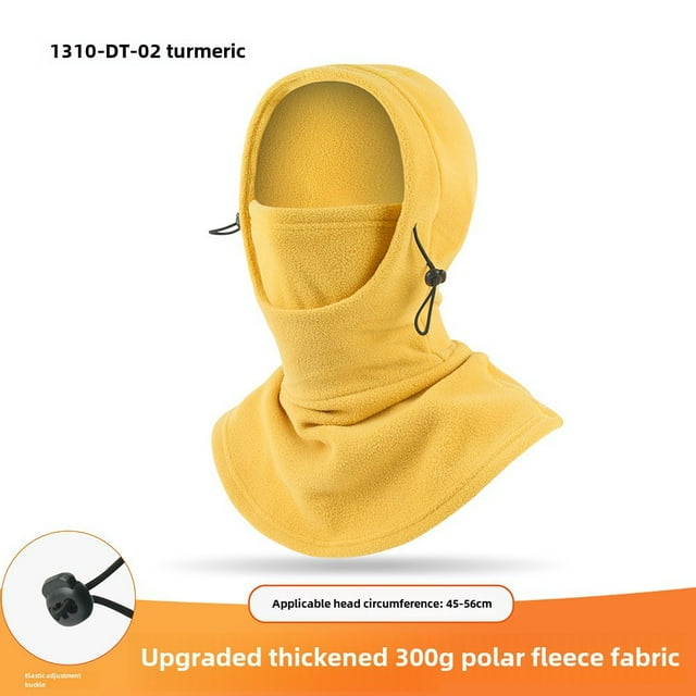 Unisex Autumn Winter Thermal Face & Neck Protection Headwear: Windproof, Warm, Integrated Design for Outdoor Cycling & Daily Use - Lightweight, Comfortable Fit, One Size (310-DT-02 Ginger Yellow)