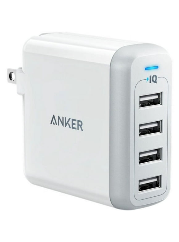 Anker 40W 4-Port USB Wall Charger PowerPort 4, Multi-Port USB Charger with Foldable Plug for iPhone SE / 6s / 6 / 6 Plus, iPad Air 2 / Pro, Samsung Galaxy S7 / S6, Note 5, LG G5 and More