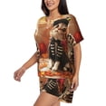 thumbnail image 3 of Womens Pajama Sets With Pocket, Halloween Cute Cat and Dog (2) Lounge Sets Short Sleeve Sleepwear PJ Sets for Women, 3 of 6