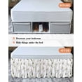thumbnail image 7 of White Floral Wrap Around Bed Skirts for Queen Bed 16" Drop,Bed Skirt with Adjustable Elastic Belt Dust Ruffle Bed Valance for Bedroom Hotel Garden Floral Seasonal Botanical Blooms Bed Frame Cover, 7 of 7