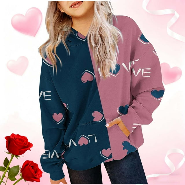 Cowsor Sweat à Capuche pour Enfants / Manches Longues Imprimé Col Rond / Tissu Extensible Doux / Tenue Décontractée Chaude pour École Quotidienne / Garçons Filles 2-14 Ans