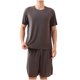 thumbnail image 2 of Pijama fino para hombre, conjunto de pijama para estar en casa, pantalones cortos holgados de manga corta, conjunto de pijama para hombre, conjunto de dos piezas, 2 of 9